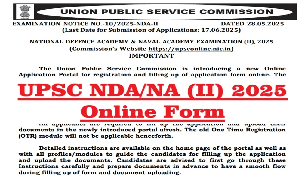 UPSC NDA & NA (II) Examination 2025